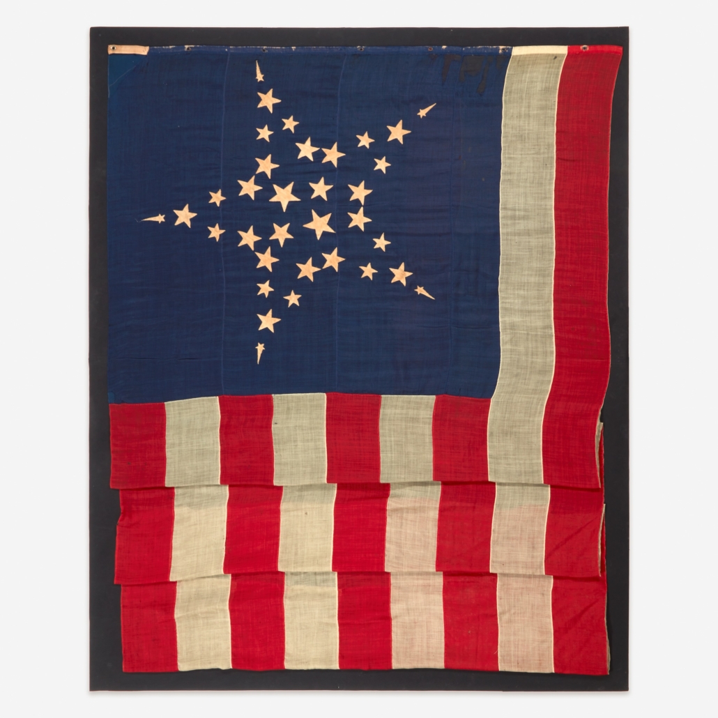 Civil War-era Shooting Star pattern flag, est. $30,000-$50,000