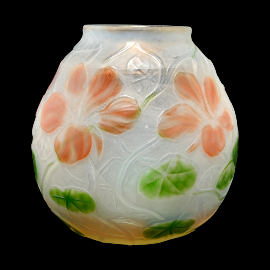 Tiffany Studios cameo glass vase, $6,000