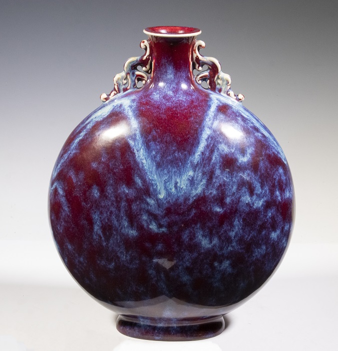 18th-century flambe glazed moon flask with Qianlong seal, est. $18,000-$20,000