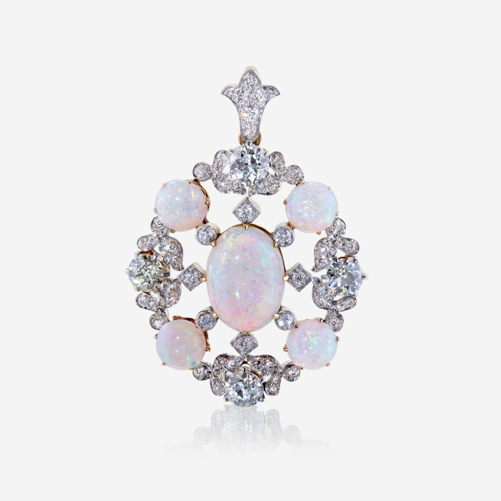 Opal, diamond and gold Tiffany & Co. pendant, est. $20,000-$30,000
