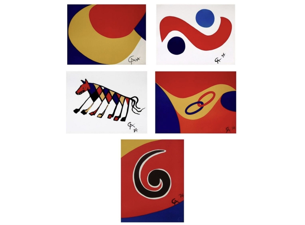 Alexander Calder, ‘Braniff Airlines Flying Colors Suite,’ est. $4,000-$5,000