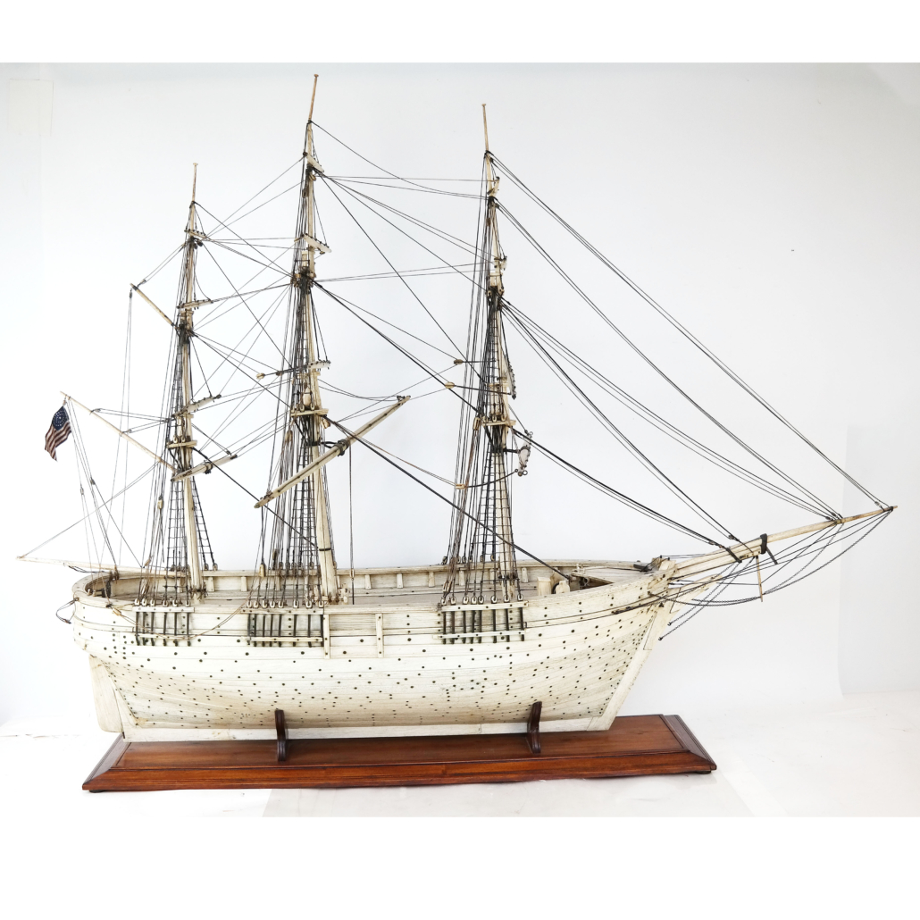  Monumental American whalebone ship model, est. $30,000-$50,000