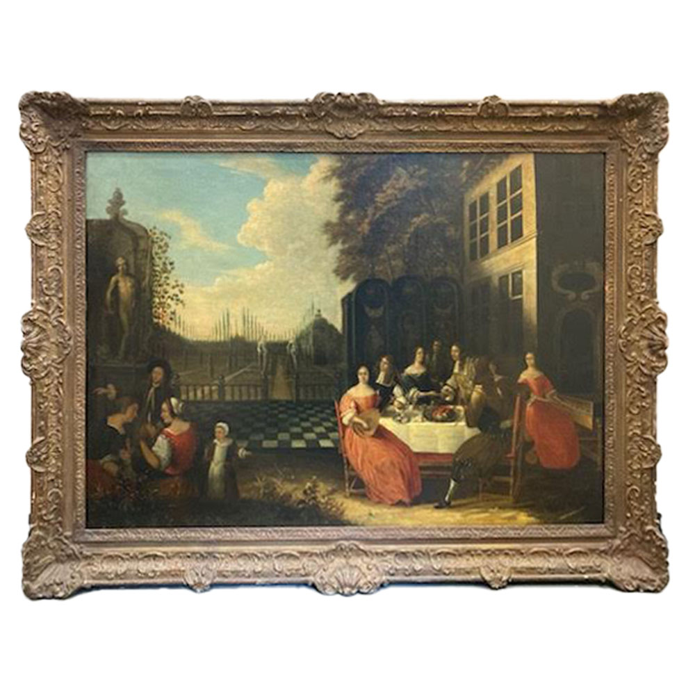 Courtyard scene painting attributed to Pieter de Hooch, est. $40,000-$60,000