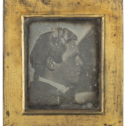 Daguerreotype portrait of Henry Fitz Jr., taken in January 1840, one of the earliest surviving photographic portraits taken in America. It is one of 22 daguerreotypes in the Fitz archive, which is estimated at $150,000-$300,000.