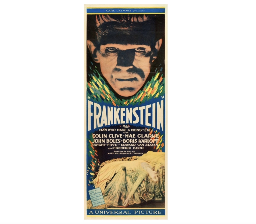  An insert poster from the 1931 Universal Studios classic ‘Frankenstein’ achieved $200,000 plus the buyer’s premium in July 2013. Image courtesy of Heritage Auctions and LiveAuctioneers.