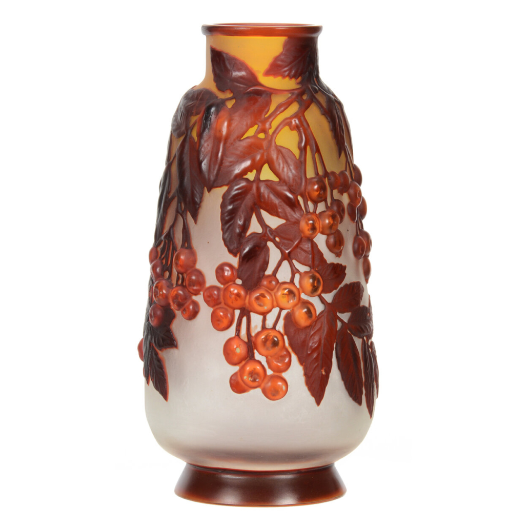 Signed Galle French cameo art glass vase, est. $4,000-$8,000