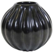 Helen Shupla Santa Clara Pueblo Melon blackware pottery vase, est. $2,500-$3,500