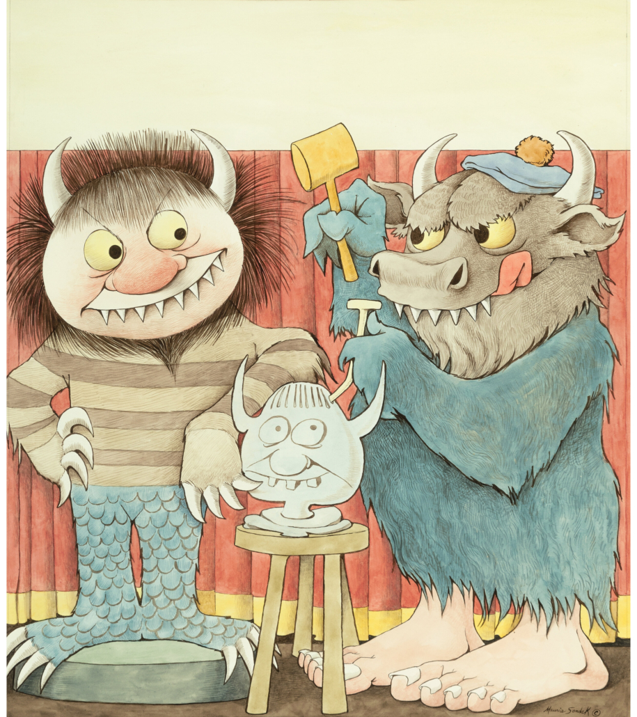 Maurice Sendak watercolor of two Wild Things, est. $100,000-$150,000