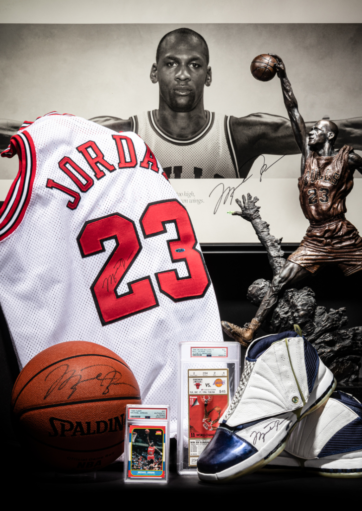 Selection of Michael Jordan memorabilia from the October 26 auction