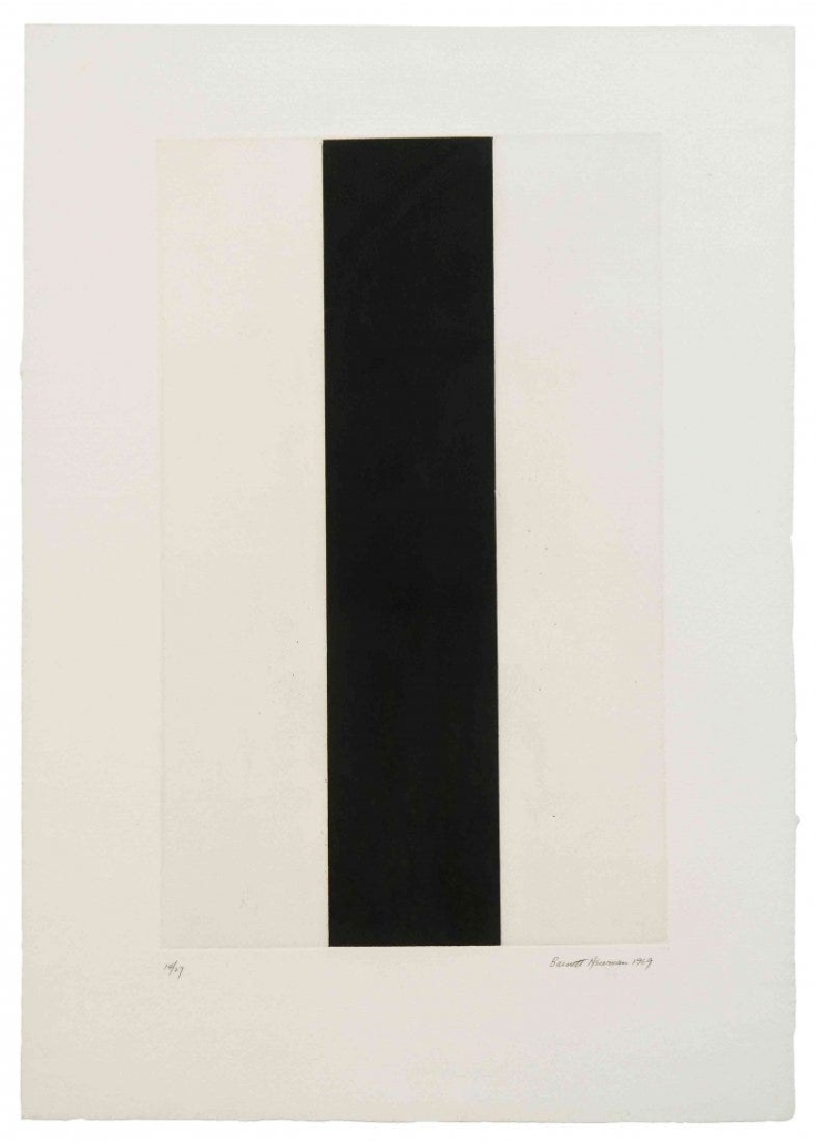 This untitled etching and aquatint by Barnett Newman attained $87,500 plus the buyer’s premium in May 2013 at Hindman. Image courtesy of Hindman and LiveAuctioneers