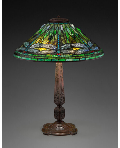Tiffany Studios leaded glass and patinated bronze Dragonfly table lamp, est. $70,000-$90,000