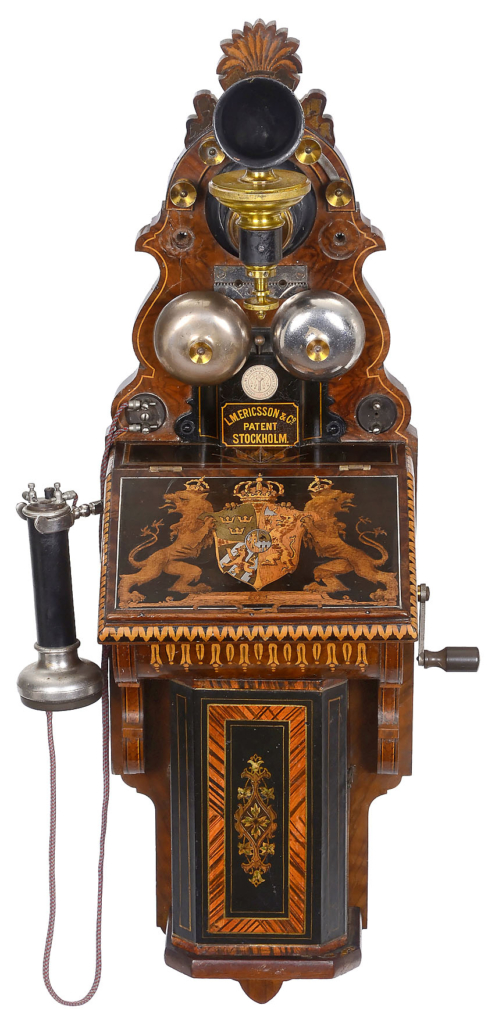 Circa-1880 Ericsson wall telephone, believed to have been commissioned for King Oscar II, €77,000. Copyright Auction Team Breker