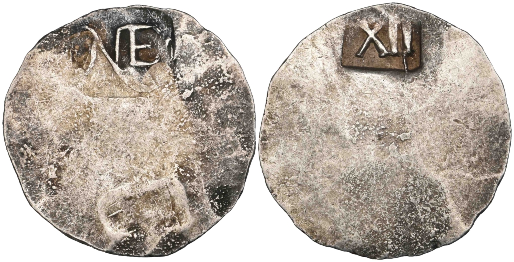 A one shilling silver coin minted in Boston in 1652 sold for more than $350,000 at auction in London. Photo credit: Morton & Eden Ltd.