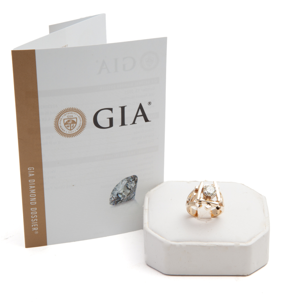 GIA-certified round brilliant cut 1.50 ct. diamond and 14K gold ring, est. $2,000-$3,000