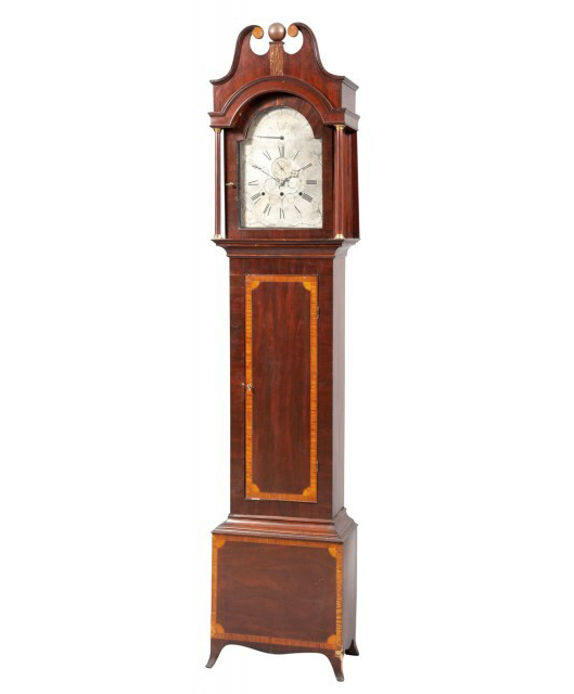 Federal inlaid mahogany musical tall case clock, $22,680