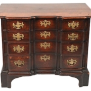 Miniature (30-inch-tall) mahogany Chippendale chest, $25,200