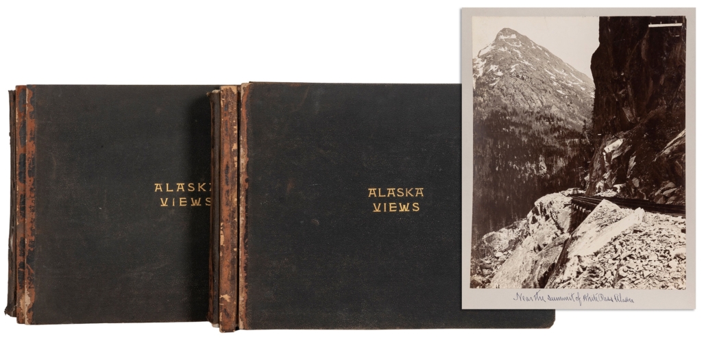 Pair of photograph albums documenting a gold miner’s experience during the 1896 Klondike Gold Rush, est. $12,000-$15,000