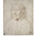 Jan van Eyck (1390–1441), ‘Portrait of an Older Man,’ ca. 1435-40. Silverpoint and goldpoint on white prepared paper, 8 7/16 × 7 1/16 in. (21.4 × 18 cm). © Kupferstich-Kabinett, Staatliche Kunstsammlungen Dresden. Photography by Herbert Boswank