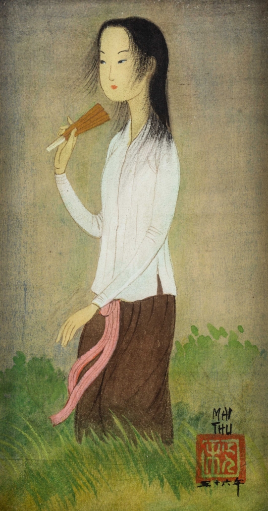 Mai Trung Thu, ‘Portrait of a Woman with Fan,’ est. $40,000-$60,000
