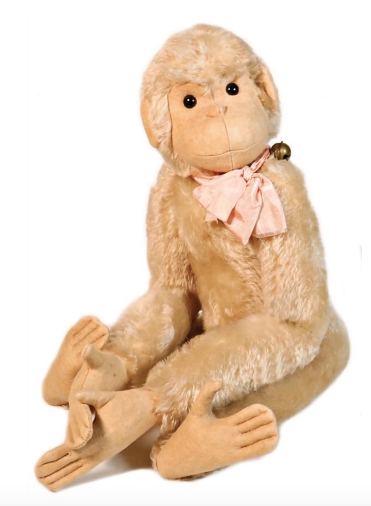 Steiff fully jointed white mohair monkey, $9,784