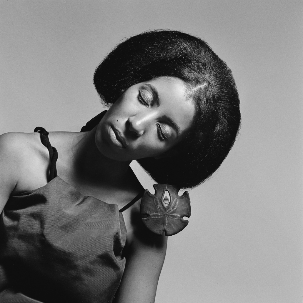 Kwame Brathwaite, ‘Carolee Prince wearing her own jewelry designs. African Jazz-Art Society & Studios (AJASS),’ Harlem, ca. 1964; from Kwame Brathwaite: Black Is Beautiful (Aperture, 2019)