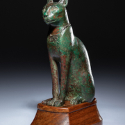 Egyptian bronze cat dating to the 26th dynasty, est. $80,000-$120,000