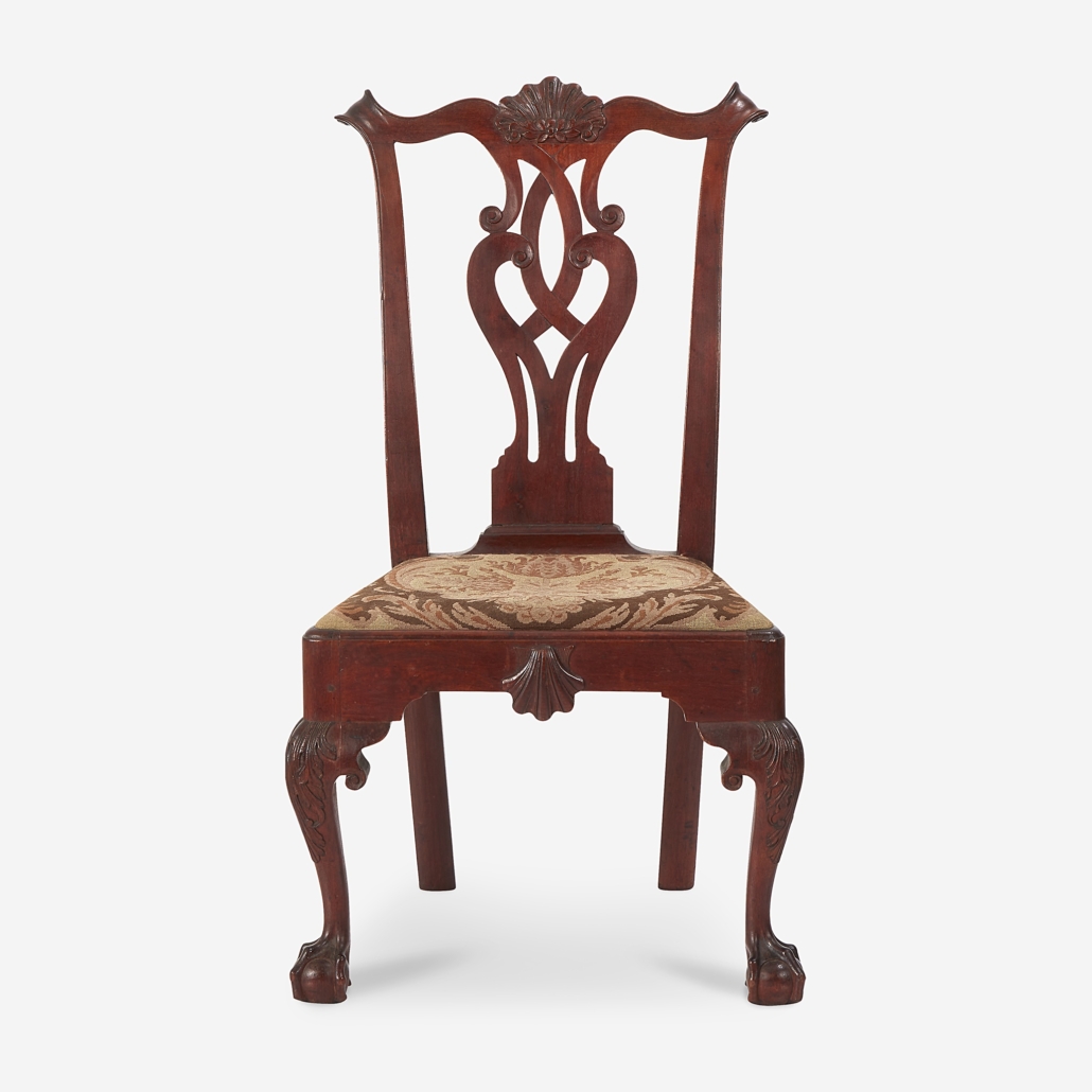 Philadelphia Chippendale carved mahogany side chair, $63,000