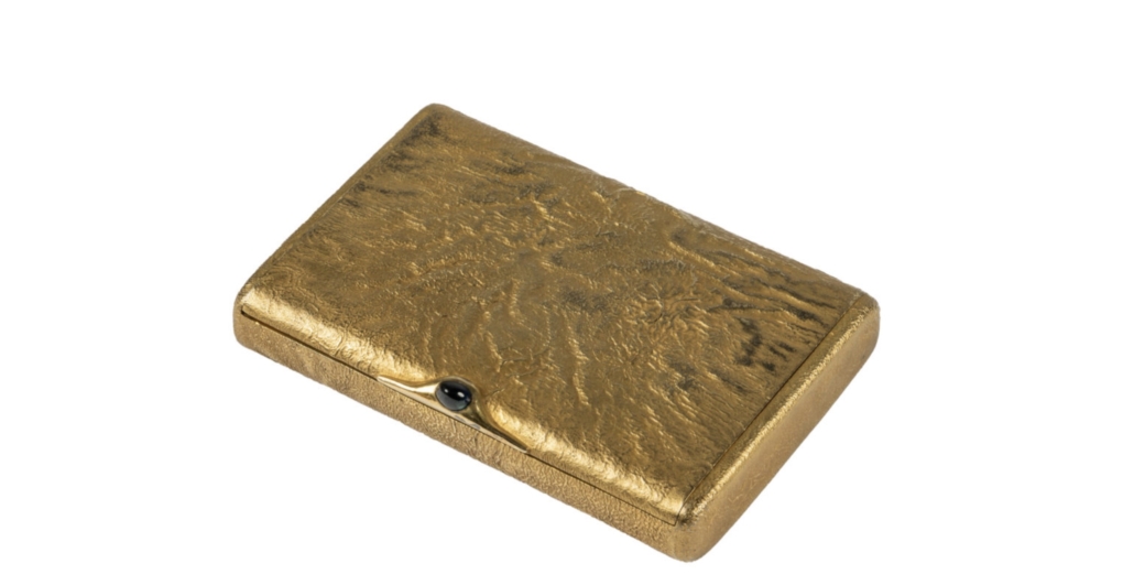 Faberge gold Samorodok cigarette case, est. $7,000-$10,000