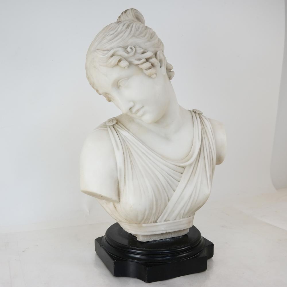 Alabaster bust of a woman, based on Antonio Canova's work, $5,937
