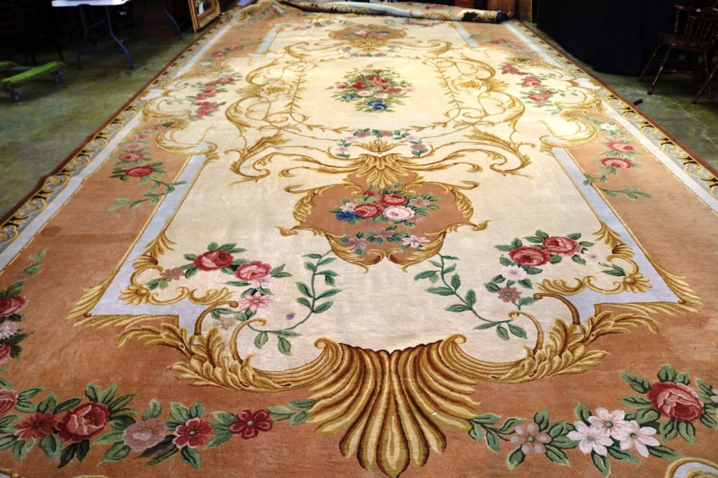 Palace-size Aubusson rug, 14 ft by 30 ft, est. $10,000-$20,000
