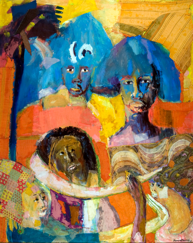 ‘Black Orpheus,’ 1969, Humbert Howard (1905–1992). Oil and collage on Masonite ™, 49 3/4 × 40 inches. Delaware Art Museum, Gift of Dr. John E. and Carol Hunt, 2009. © Howard Heartsfield Gallery. From the exhibit Afro-American Images 1971: The Vision of Percy Ricks, open at the Delaware Art Museum through January 23, 2022.
