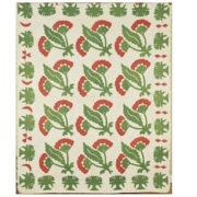 Circa-1850s red, green and white coxcomb cotton quilt, est. $1,500-$1,800
