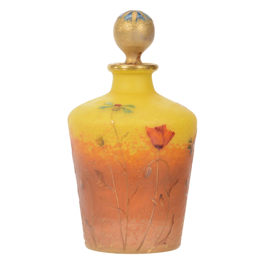 French cameo art glass perfume signed Daum Nancy, $3,738