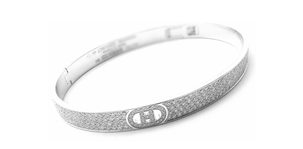 Hermes 18K white gold and diamond bangle bracelet, est. $35,000-$35,500