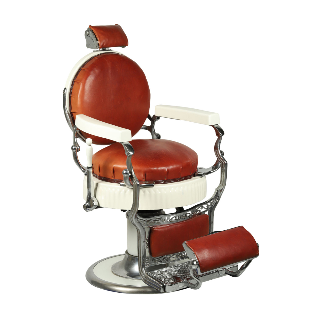 1920s American Koken porcelain barber chair, professionally restored, est. CA$3,000-$5,000