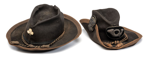 Pair of Union Army slouch hats identified to Captain Charles E. Nash, 19th Maine Infantry, $87,500