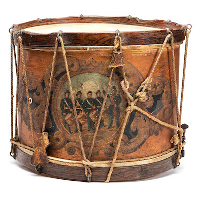 Civil War painted military snare drum, est. $8,000-$10,000