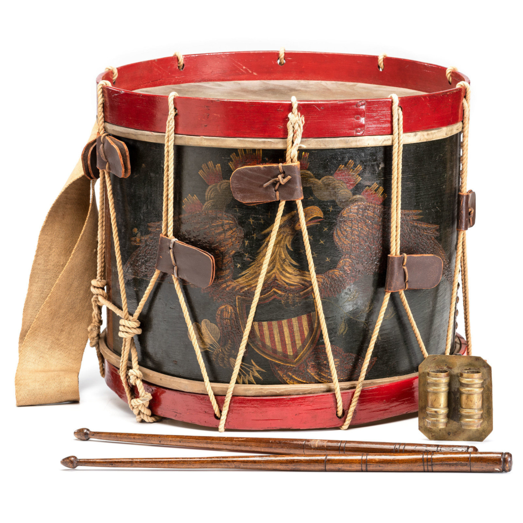 Elaborately painted Civil War drum, $34,375