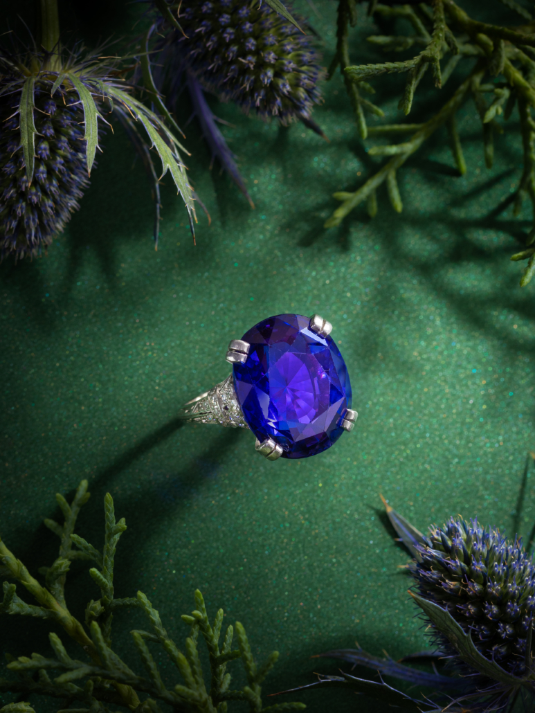 Color-change sapphire and diamond ring by Gillot, est. $80,000-$120,000