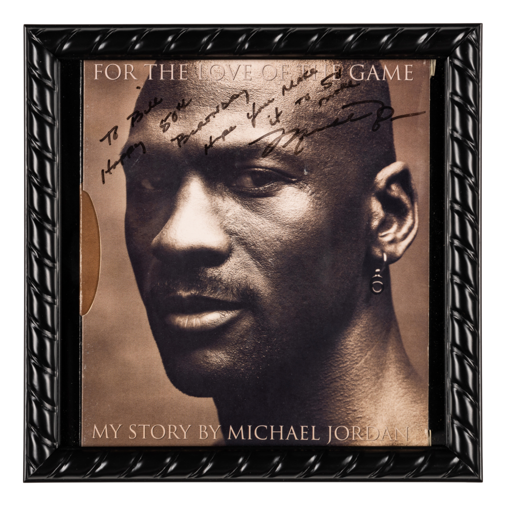 Copy of ‘For the Love of the Game’ that Michael Jordan inscribed to Bill Zwecker, est. $500-$700