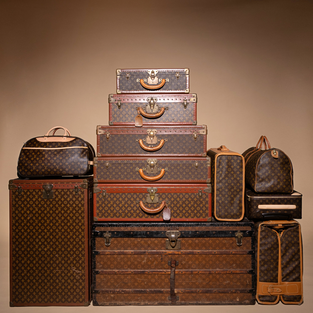 Group of Louis Vuitton trunks and bags from the December 1 sale