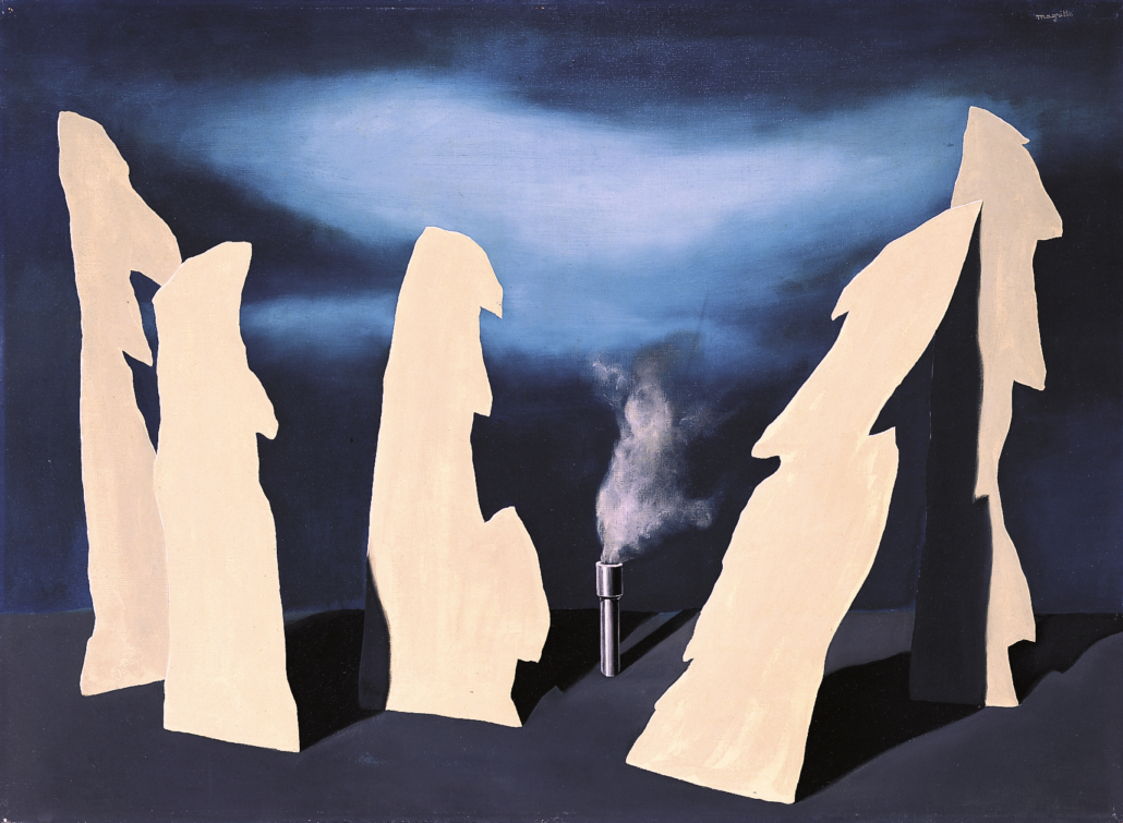 Rene Magritte, ‘The Secret of the Procession,’ 1927, Museo Nacional Centro de Arte Reina Sofia, Madrid. Courtesy Ludion Publishers. © Rene Magritte, VEGAP, Madrid, 2021