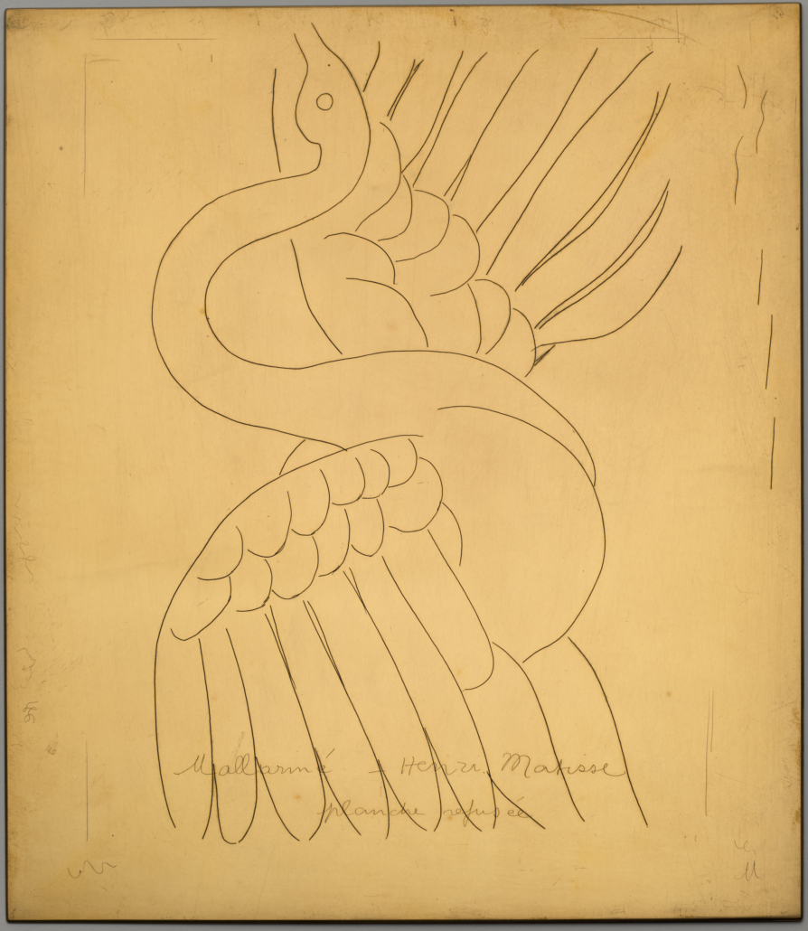 Henri Matisse, ‘The Swan (refused copper plate),’ 1931-1932. The Baltimore Museum of Art: The Cone Collection, formed by Dr. Claribel Cone and Miss Etta Cone of Baltimore, Maryland, BMA 1950.12.913.2. © Succession H. Matisse/Artists Rights Society (ARS), New York 