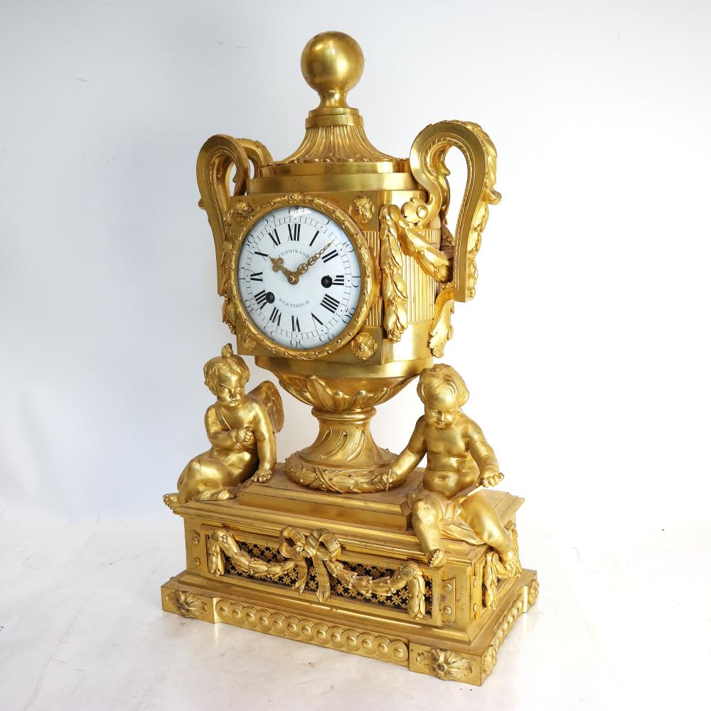 18th-century Louis XVI gilt bronze clock, $20,000