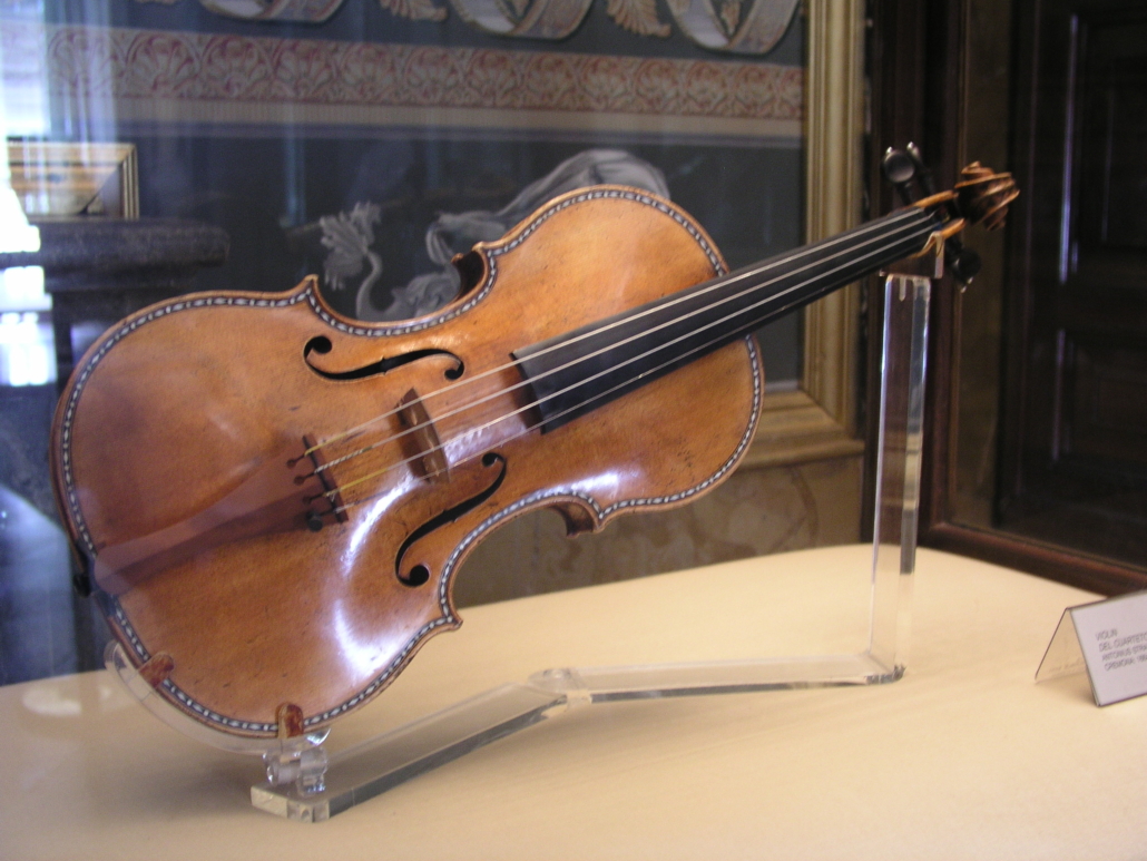 A Stradivarius violin from the Spanish royal collection, displayed in Madrid in 2003. Paraguayan police said November 10 they have detained two Germans and a Chilean suspected of killing a German man and his daughter while trying to get documents proving the authenticity of four Stradivarius violins. Image courtesy of WikiMedia Commons, photo credit Hakan Svensson. Licensed under the Creative Commons Attribution-Share Alike 3.0 Unported license.