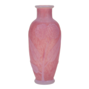 Signed Steuben rose cintra and opal art glass vase, est. $1,000-$2,500