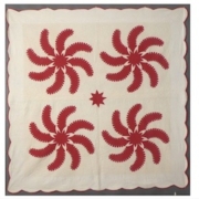 Antique red and white Princess Feather quilt, est. $1,500-$2,000