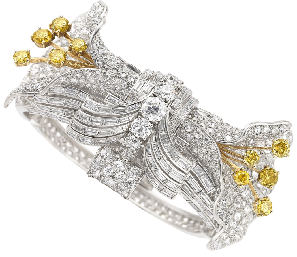 Trabert & Hoeffer-Mauboussin diamond, platinum and 18K gold bracelet, est. $30,000-$40,000