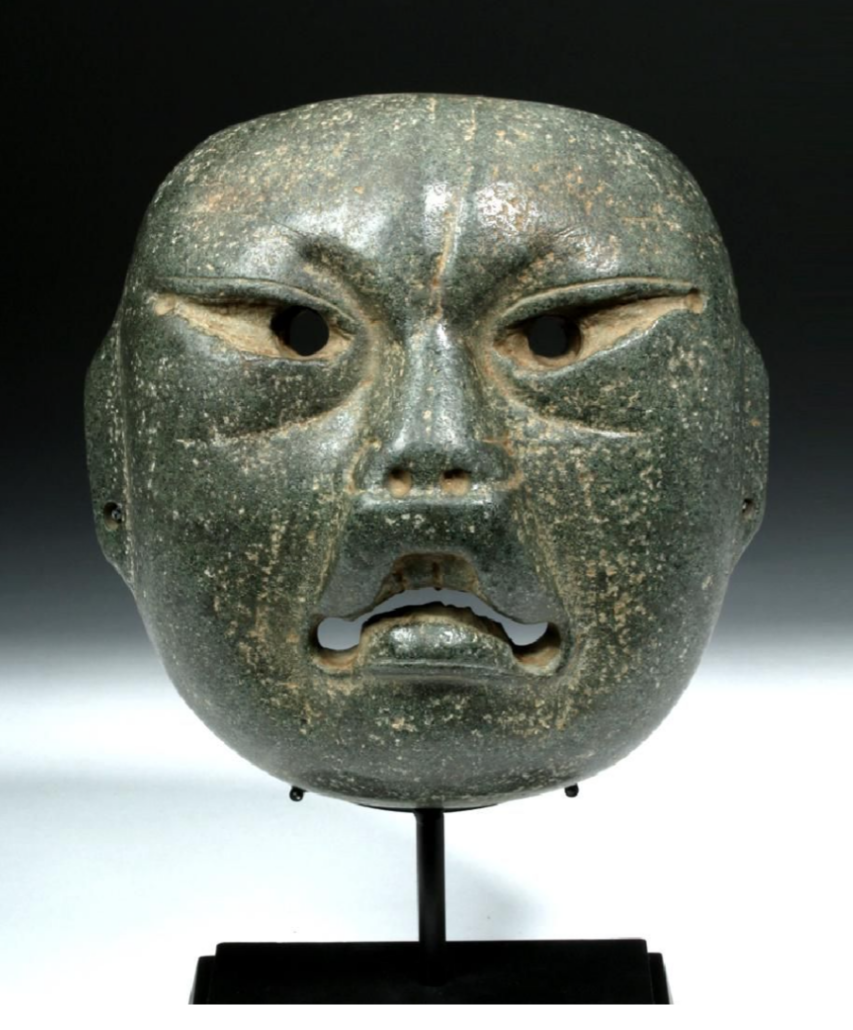 This Olmec were-jaguar serpentine mask earned $24,000 plus the buyer’s premium at Artemis Gallery in October 2017. Image courtesy of Artemis Gallery and LiveAuctioneers.