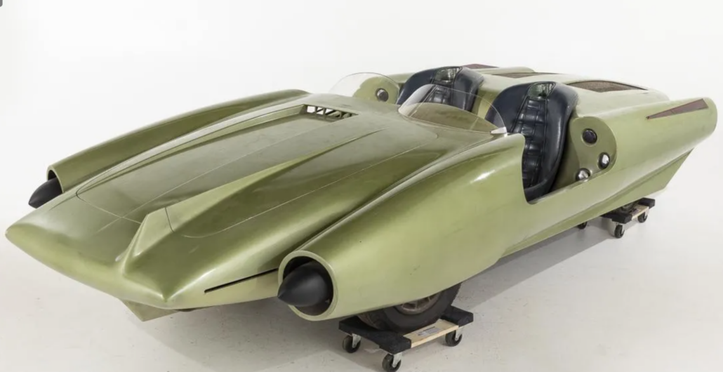 La Shabbla, a concept car that John Bucci created and displayed at the 1964 World’s Fair, attained $30,000 plus the buyer’s premium in October 2020. Image courtesy of Everard Auctions and LiveAuctioneers.